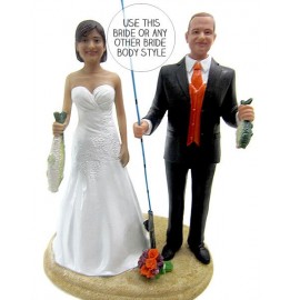 Nineteen most popular personalised Fishing wedding cake toppers - Custom Wedding  Cake Toppers